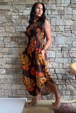 Monstera Bandeau Jumpsuit Rust